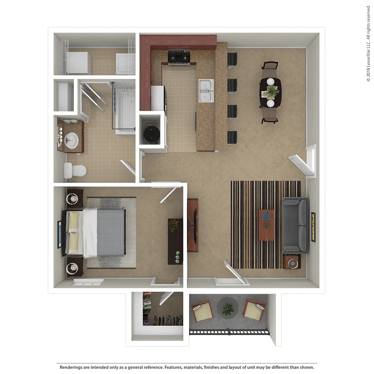Floor plan One Bedroom One Bath