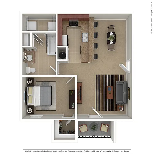 Floor plan One Bedroom One Bath