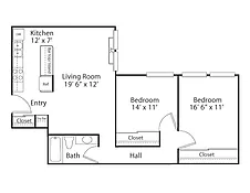 Floor plan 2 Bedroom
