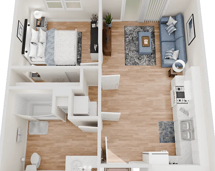 1 Bedroom Floorplan Diagram