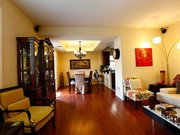living room and dining area