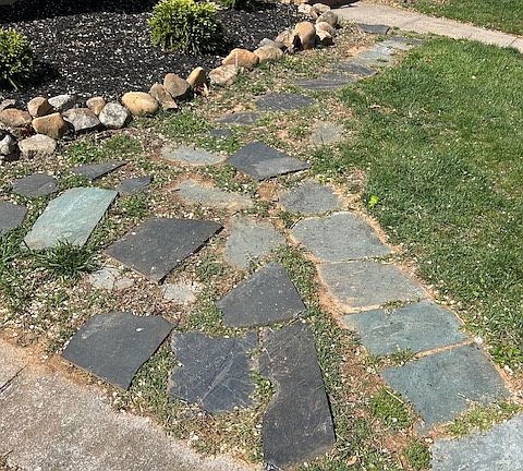 Stepping stones to the front door