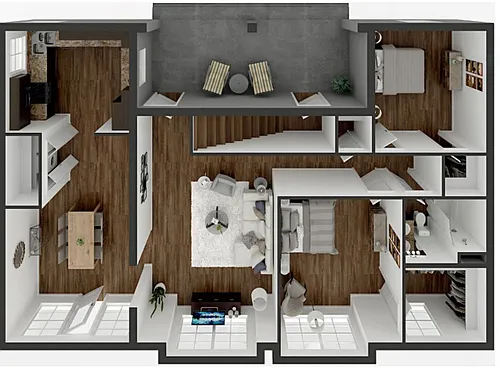 Floor plan 2 Bd 2 Ba 2-LG-Market
