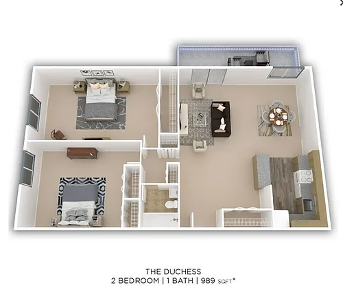 Floor plan 2 Bed 1 Bath