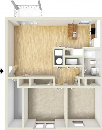 Two bedroom floor plan Two bedroom floor plan