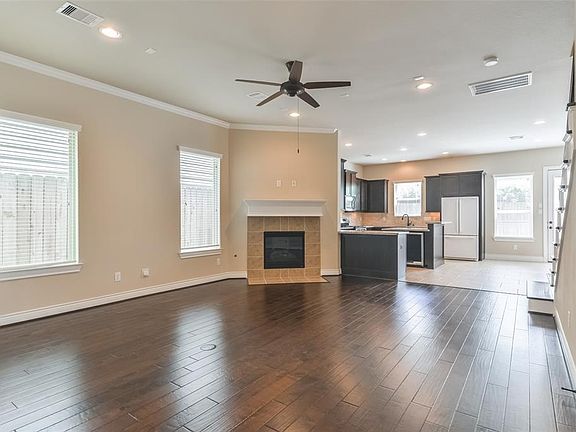 Spacious living area with fireplace!