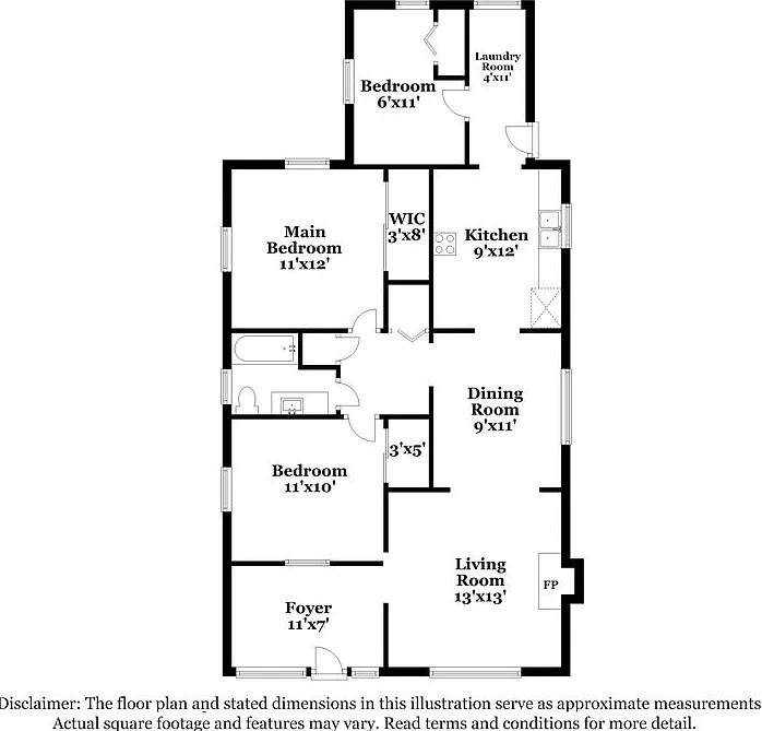 3 bed, 1.0 bath, 1060 sqft, $1,265 — Photo 2