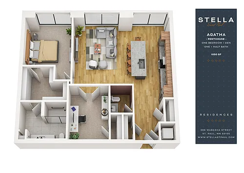 Floor plan Agatha | Penthouse | 1 + Den