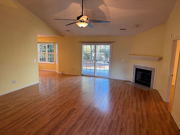 Large living room with fireplace