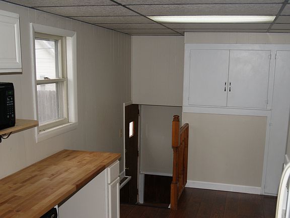 view to back door of kitchen