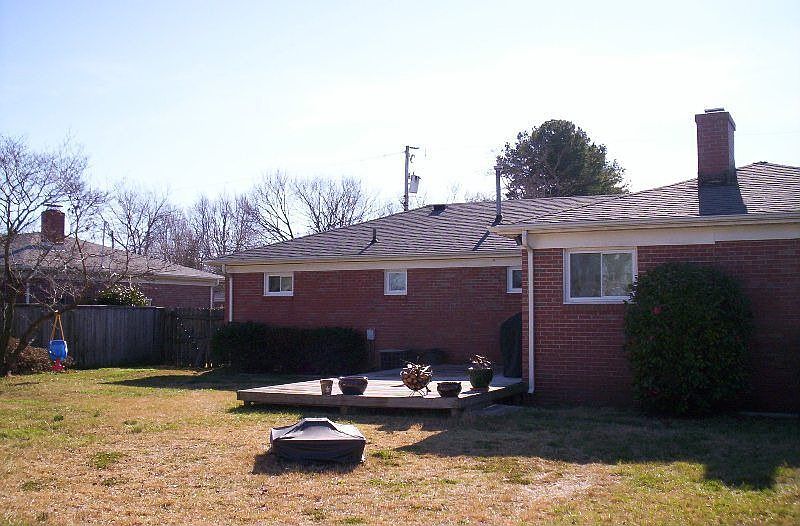 Fenced backyard