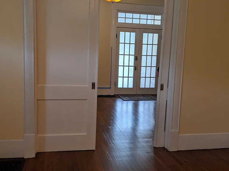 Pocket doors add to the historic charm of this old home.