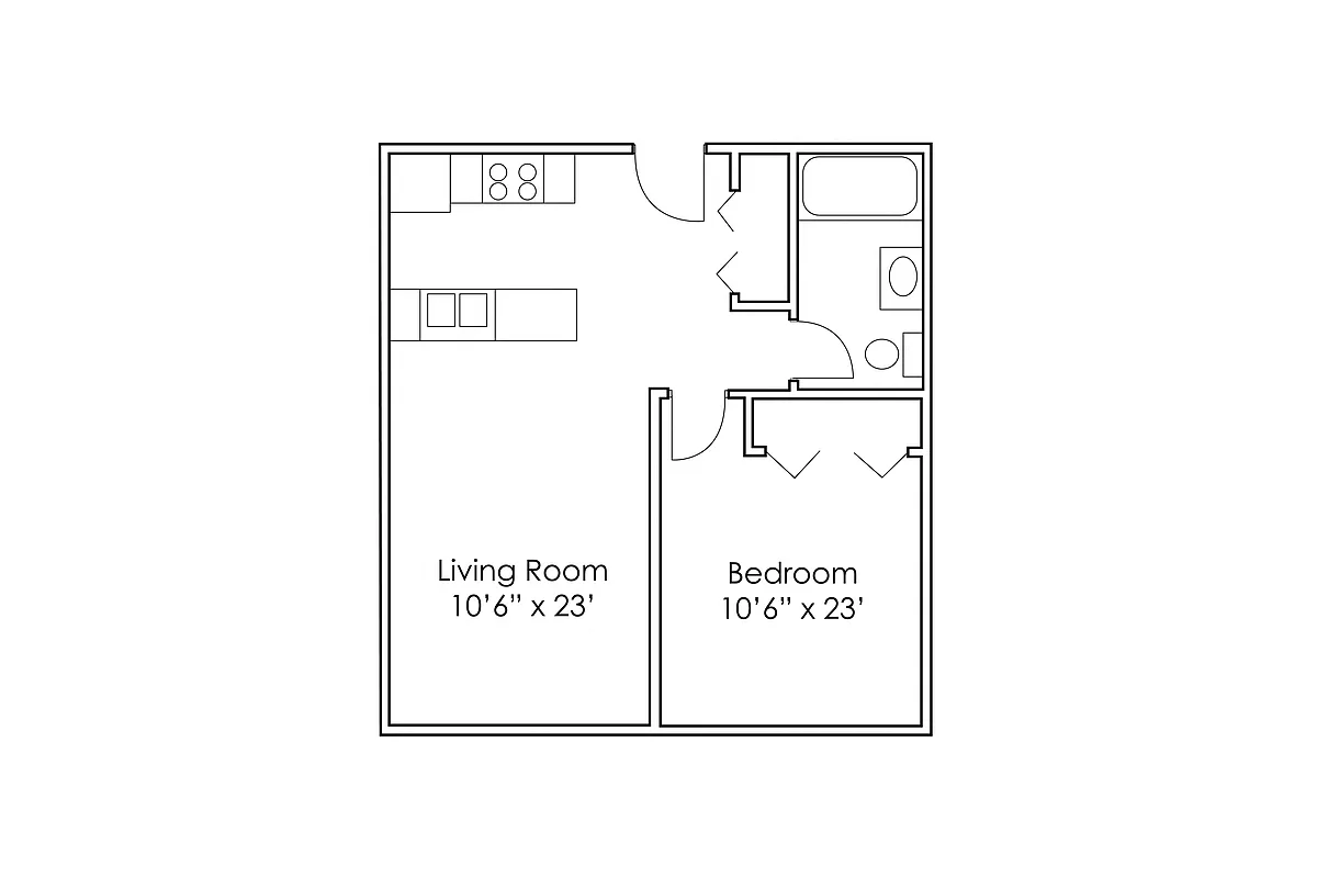 Floor plan 1 Bedroom B