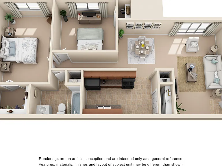 The Dogwood - 2 Bedroom - 1 Bathroom