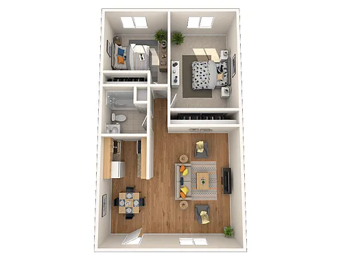 Floor plan Two Bedroom One Bath