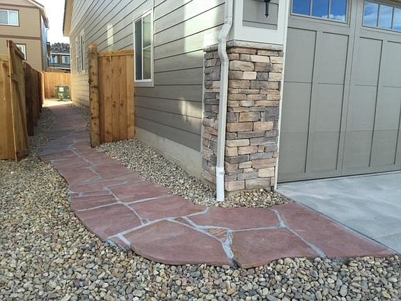 Sandstone walkway to the backyard