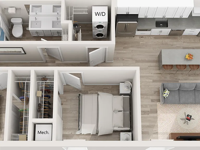 Plan C1 | 2 bedroom, 1 bathroom Plan C1 | 2 bedroom, 1 bathroom