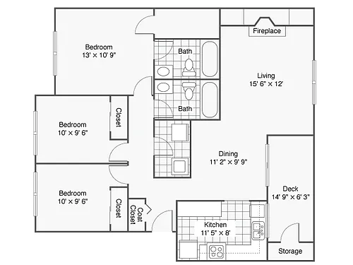 Floor plan Monarch 3x2