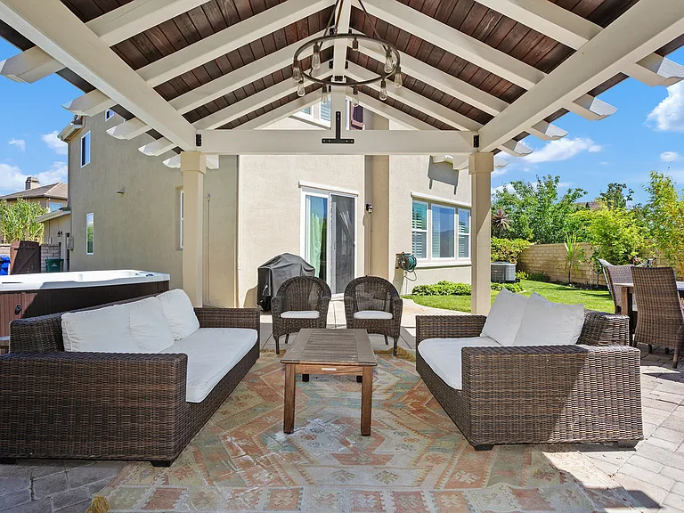 Backyard patio with furnitures