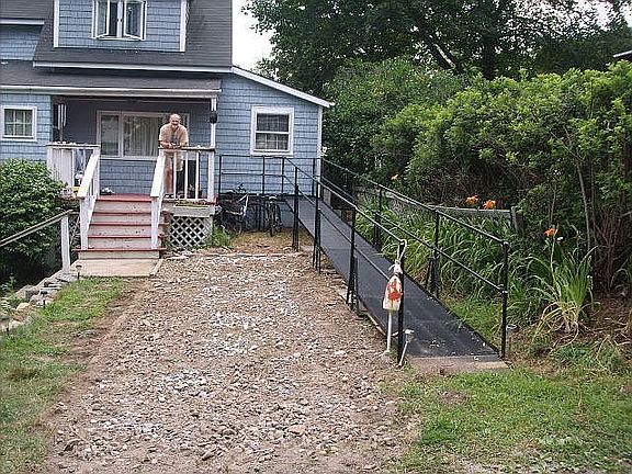 The driveway and ramp