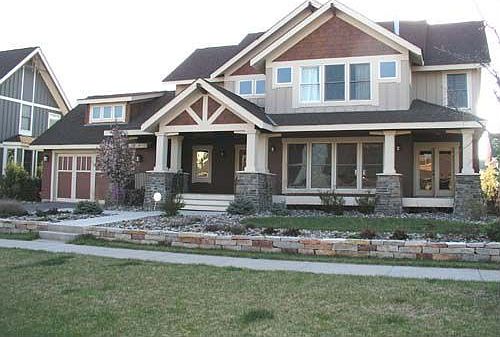 Front of home: Craftsman Style two story