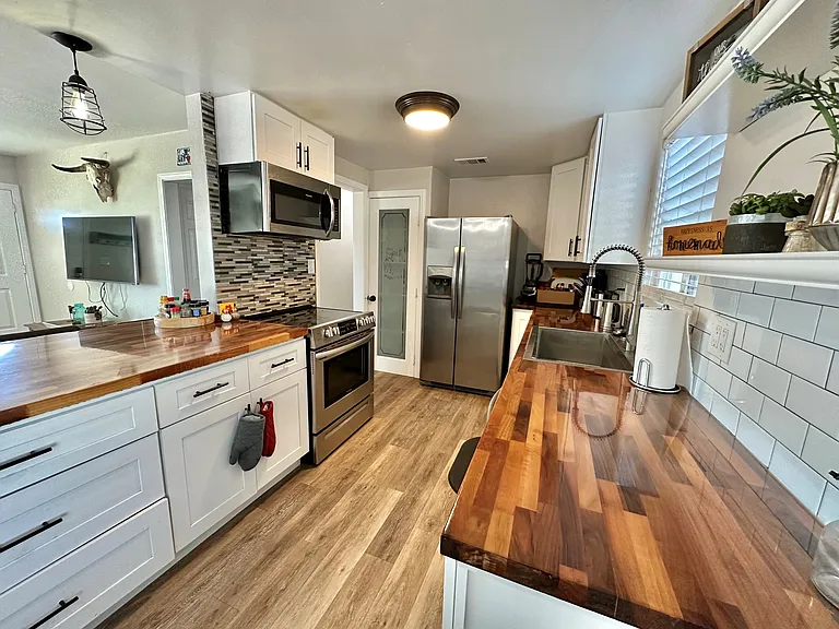 beautiful butcher block counters