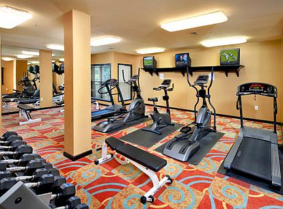 gym is on same floor around the corner