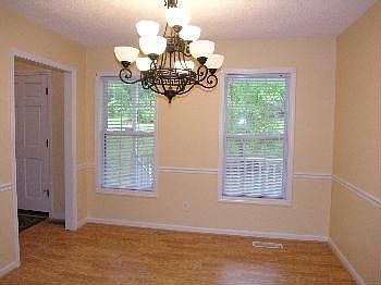 Dining Room with new chandelier