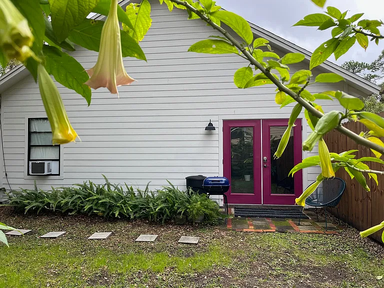 your private entrance from your private backyard