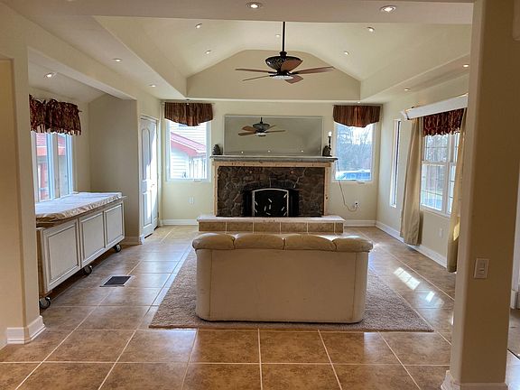 Living room with fireplace