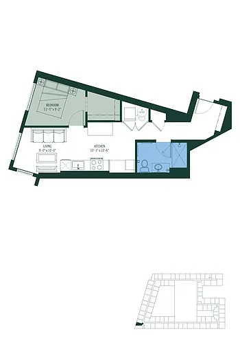 Floor plan 1 Bed/1 Bath-A6
