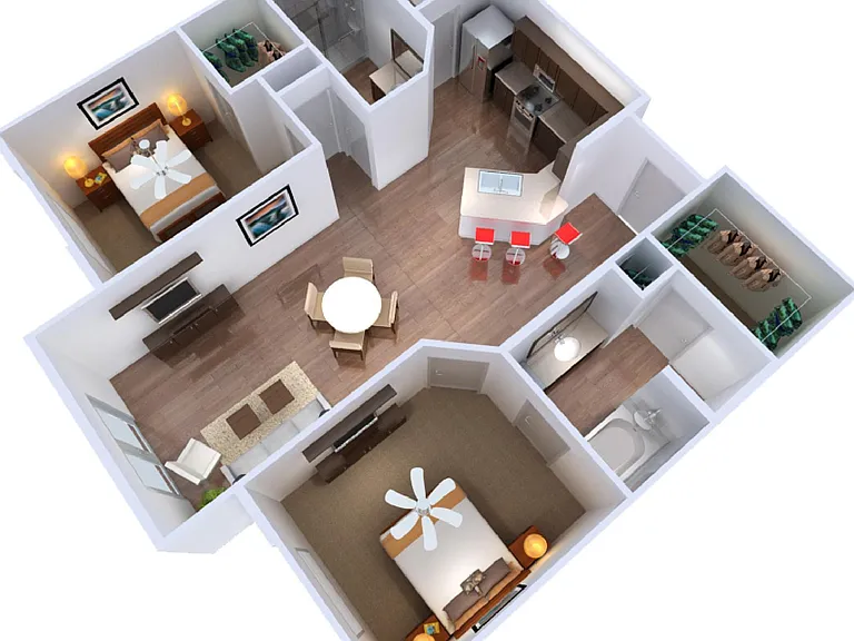 The Met at Fashion Center - 2A - 2 Beds - 2 Baths - 1067 Sq. ft.