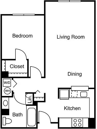 Floor plan 1 Bedroom J