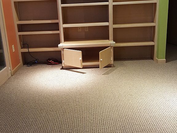 Main room built in shelves