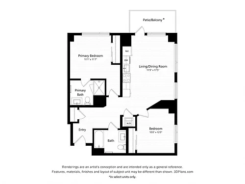 Floor plan C9 -Two Bedroom