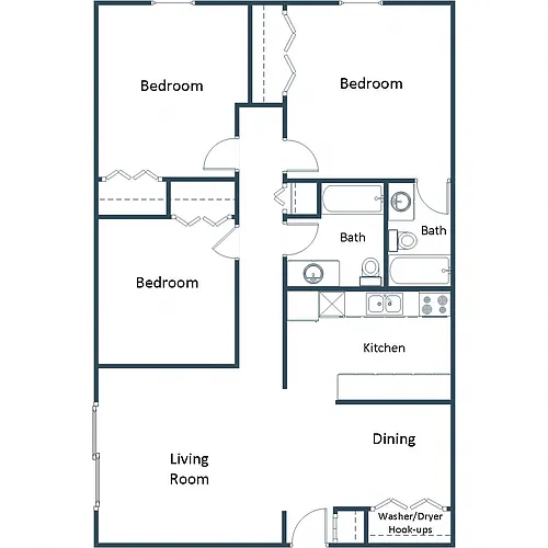 Floor plan Three Bedroom 32A