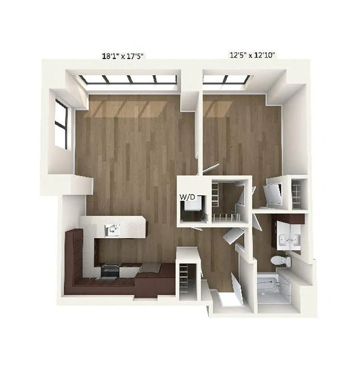 Floor plan A13 | 1 Bed | 1 Bath