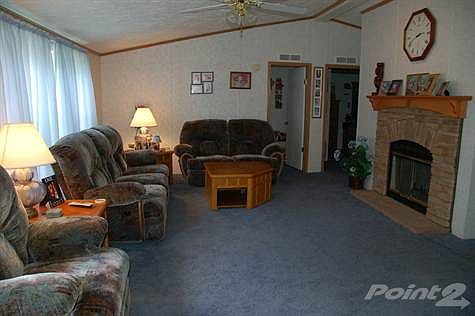 Living room with fireplace