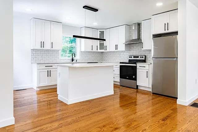 Kitchen with door to the exterior deck