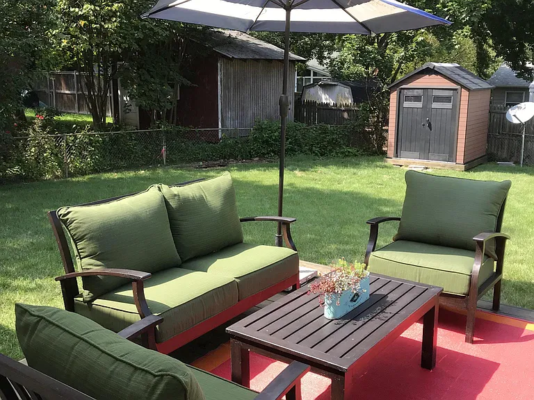 Enjoy the yard from the new deck.