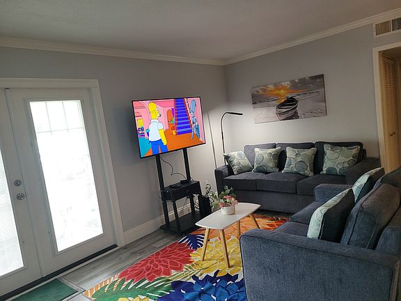 Living area with smart tv