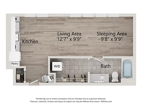 Floor plan Studio-S1A
