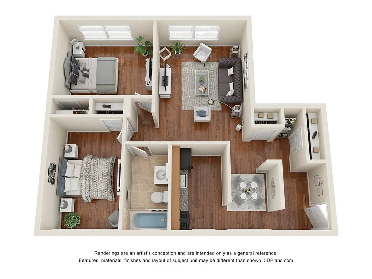 Floor plan TWO BEDROOM FLAT