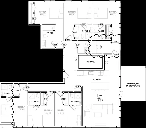 Floor plan Private Bath - 6 Person Penthouse Suite