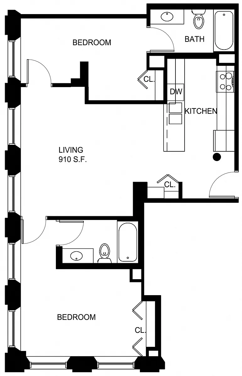 Floor plan 2 Bed/2 Bath-P B1