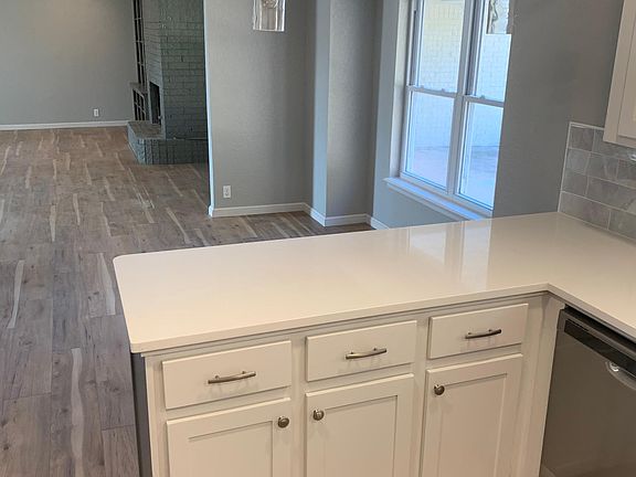 Open design from kitchen into large living room