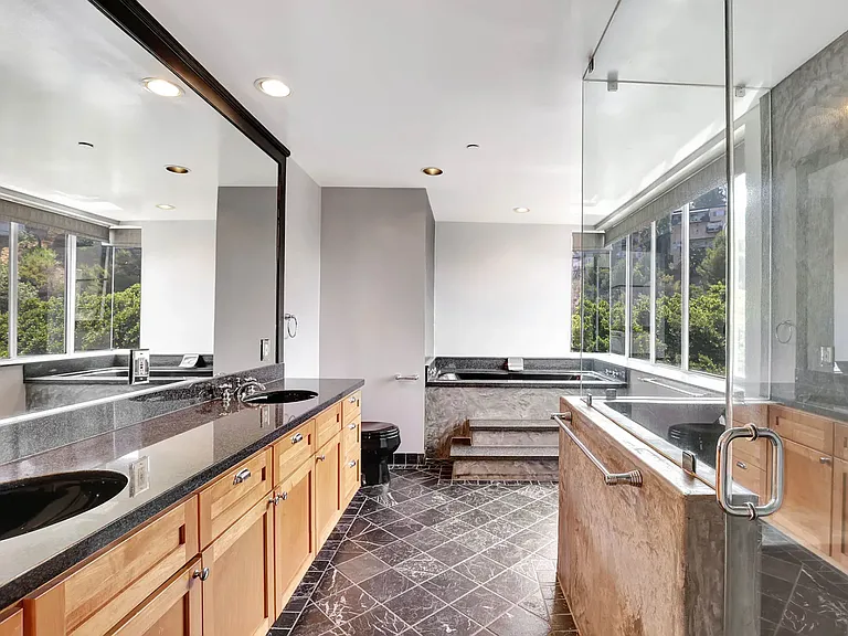 Large master bath with jetted tub and stone shower
