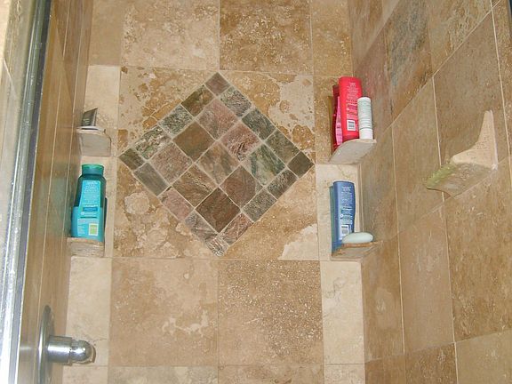 Travertine Master bath