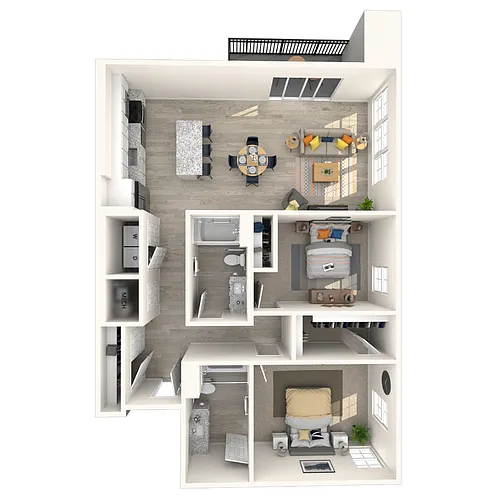 Floor plan 2 Bed/2 Bath