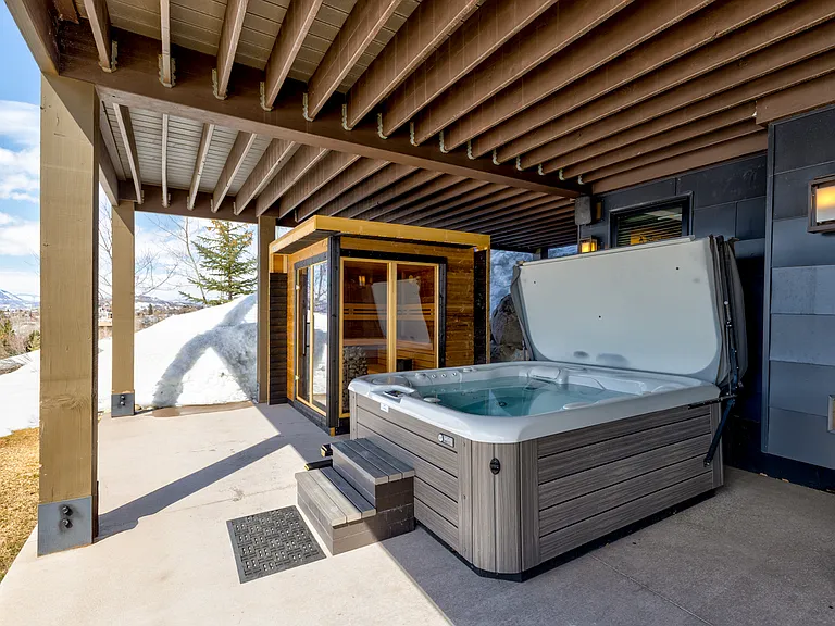 Lower Level Deck Hot Tub with Sauna